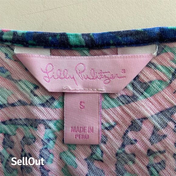 Lilly Pulitzer Women's V-Neck Tank Top Floral Print Size S Standard Multicolor - Picture 2 of 4